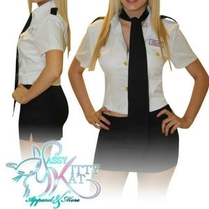 Adult Flight Stewardess Flight Attendant Halloween Costume XS Small